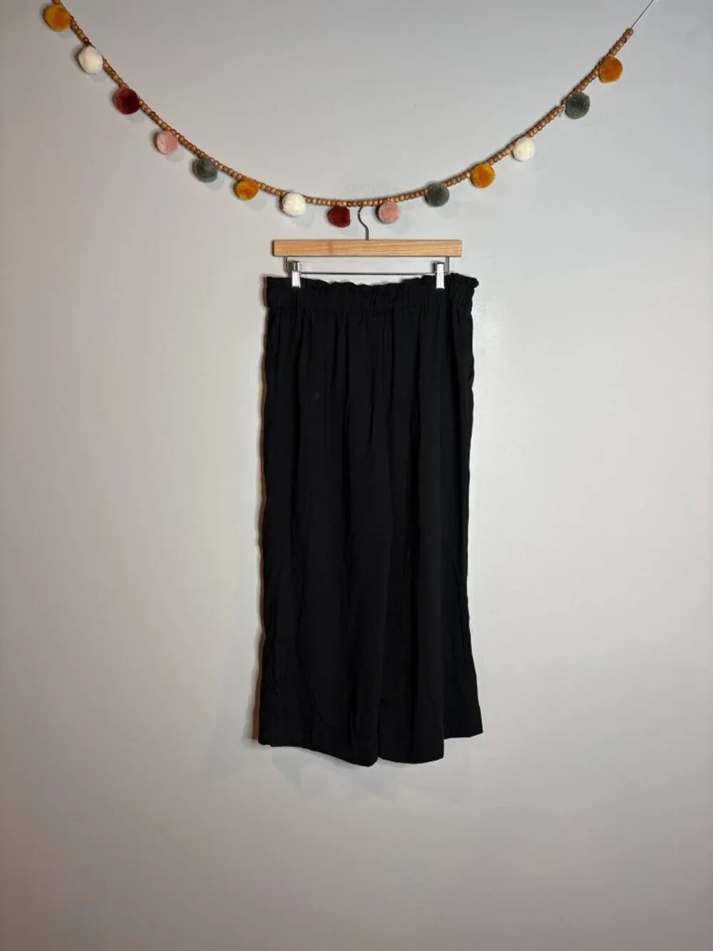 Popsugar black high waisted belted cropped dress pants